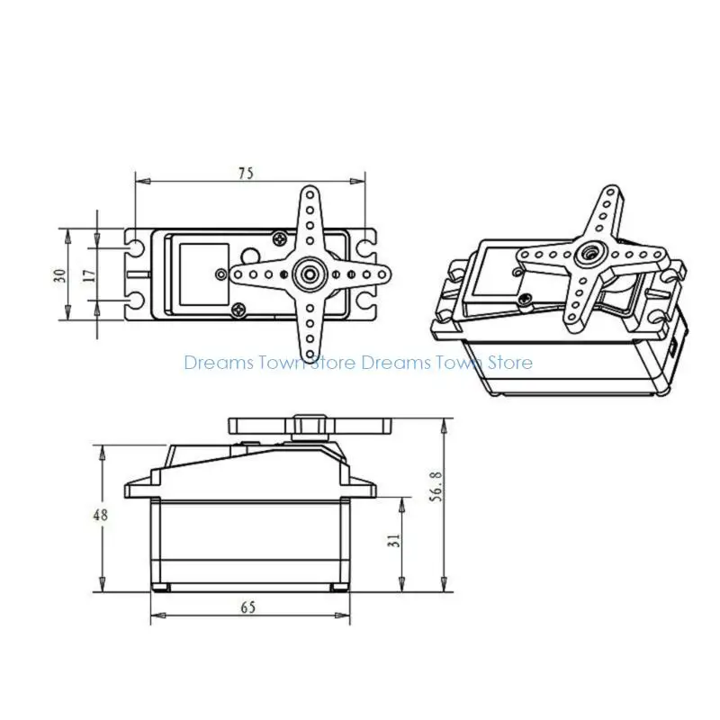 HX6A Profissional 180kg Proinomless Servo Remote Digital Servo 12V 180/270 Grau Torques High Torques servo para 1/5 carro