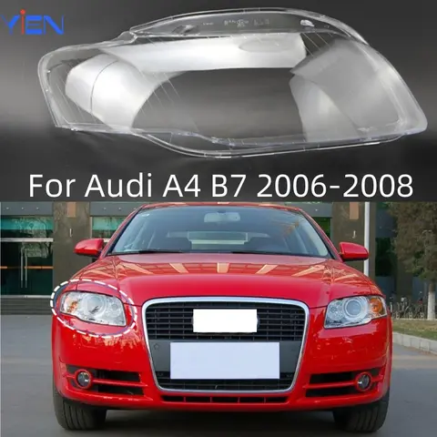 아우디 A4 B7 2006 2007 2008 자동차 액세서리 투명 PC 헤드라이트 유리 자동차 라이트 쉘 교체