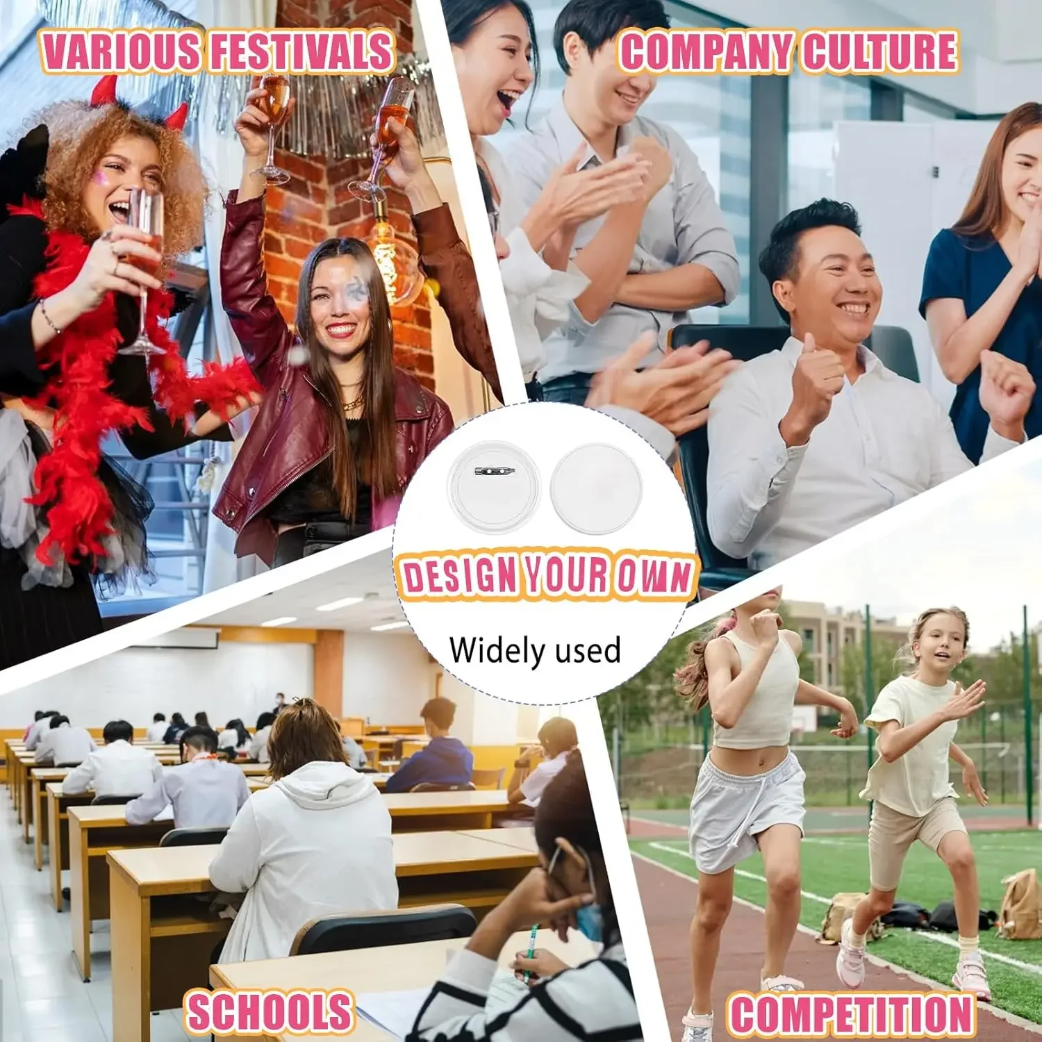 5-20PCS Buttons Blanks with Pins Clear Acrylic Button Pins Badge Kit Photo Buttons DIY Craft Button for DIY Badges Supplies