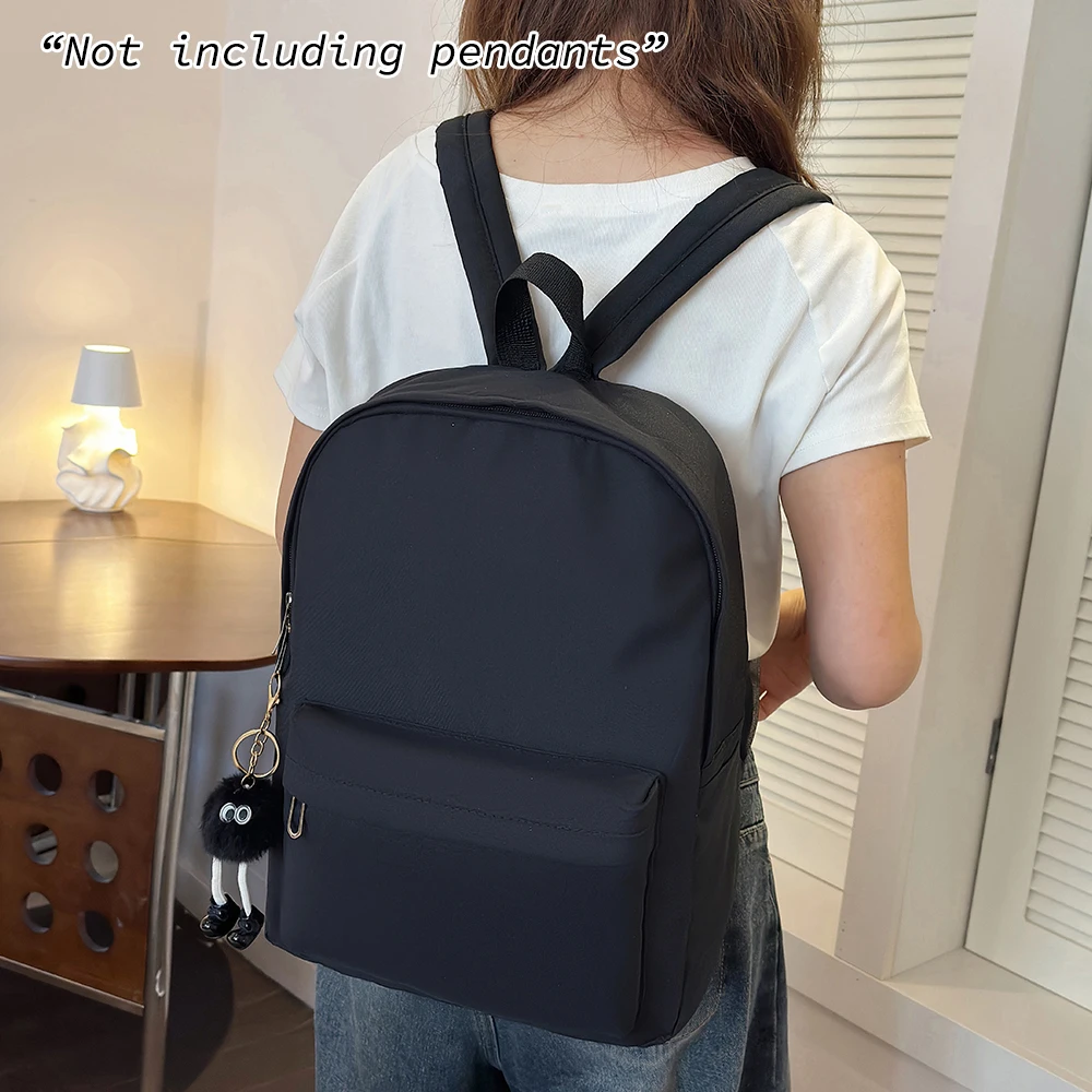 Backpack, Backpack, Large Capacity Korean Version, Instagram Style, Simple and Versatile, Solid Color, Trendy Backpack