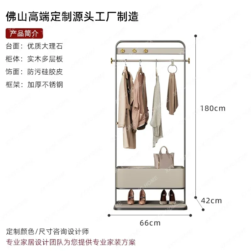Minimalist Style Clothes Rack Marble Floor-standing Light Luxury High-end Sense Storage Clothes Rack