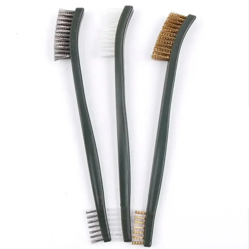 Curved & Straight Steel Bonsai Brush High Hardness Anti-Rust Wire Brush for Garden Cleaning Rust Removal Bonsai Maintenance Hand