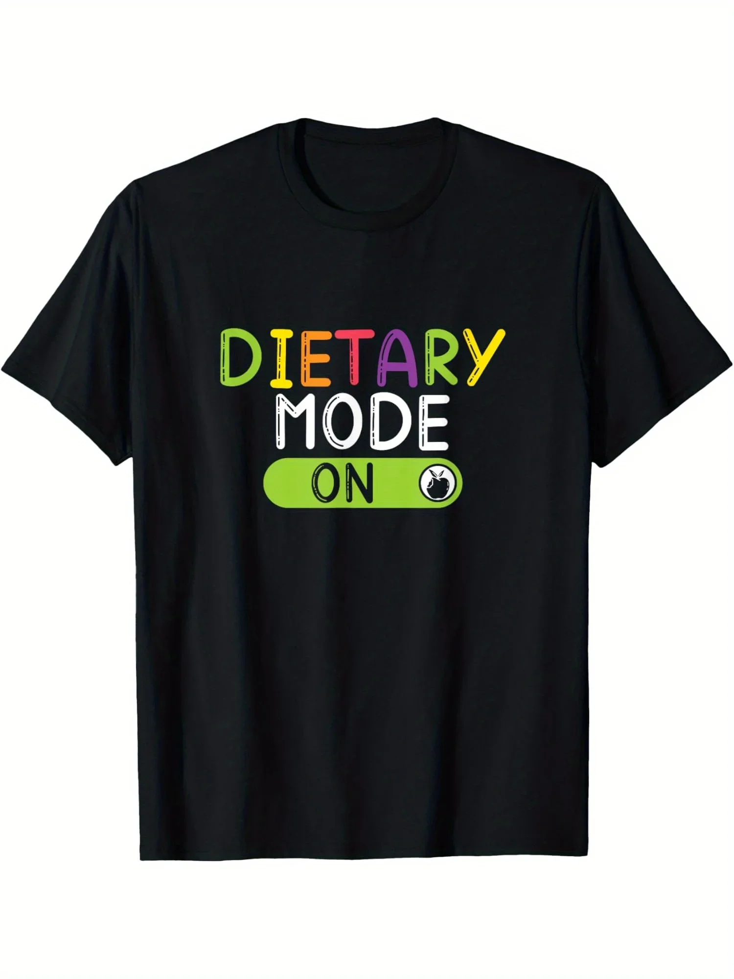 

[Everyday Comfort] Men's "Dietary Mode On" Humorous Nutritionist T-Shirt - 100% Cotton, Soft & Breathable