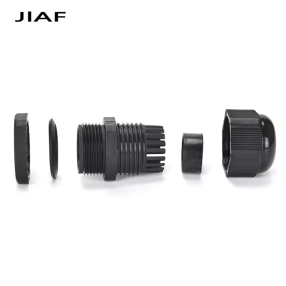 10Pcs IP68 Waterproof Cable Gland PG7 PG9 PG11 Factory Direct Nylon Plastic Seal Joint Connector Black PG13.5PG16 PG19 PG21 PG36