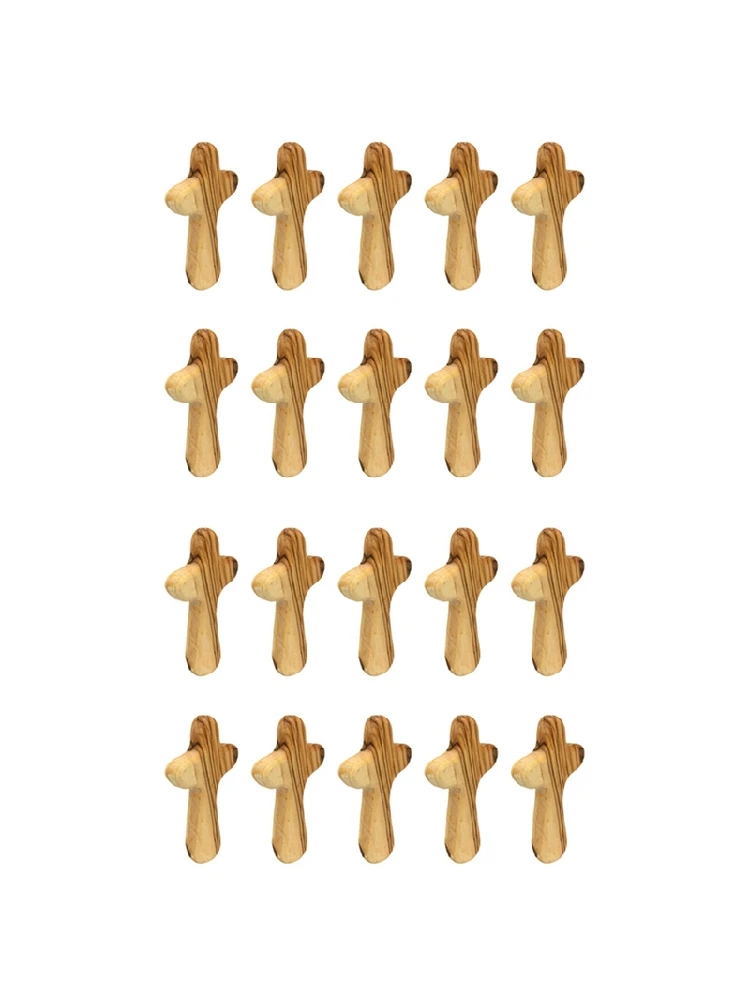 ABKP-20PCS Kleine Olijfhouten Kruisen, Holding Kruisen Draagbare Gebedskruisen - afbeelding 2