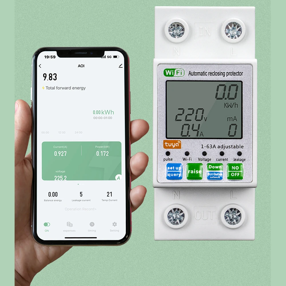 Tuya ZigBee inteligentne automatyczne zabezpieczenie przed zamykaniem licznik energii elektrycznej miernik mocy wyłącznik automatyczny