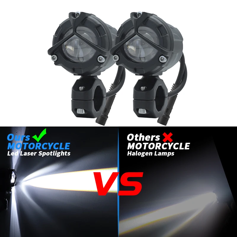 

Super Bright LED Headlight Motorcycle Car ATV Electric Vehicle Dual Color Spotlight Road Light External Large Light