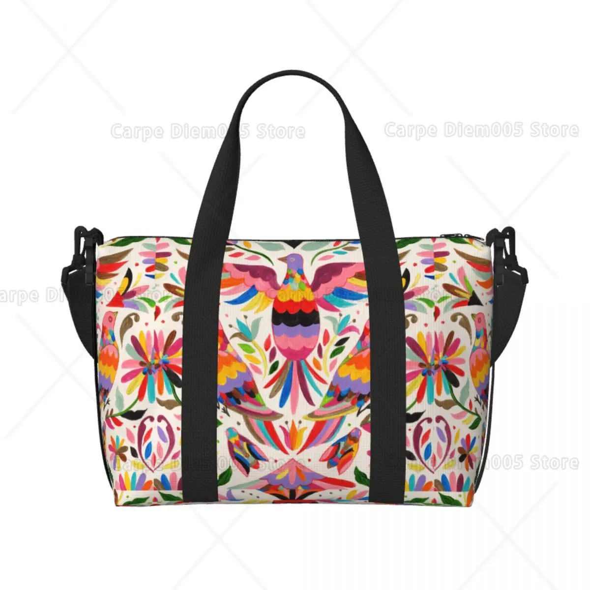 

Дорожная спортивная сумка, водонепроницаемая, Мексиканские цветы, птицы, ночные сумки с плечевым ремнем, складная спортивная сумка для спортзала
