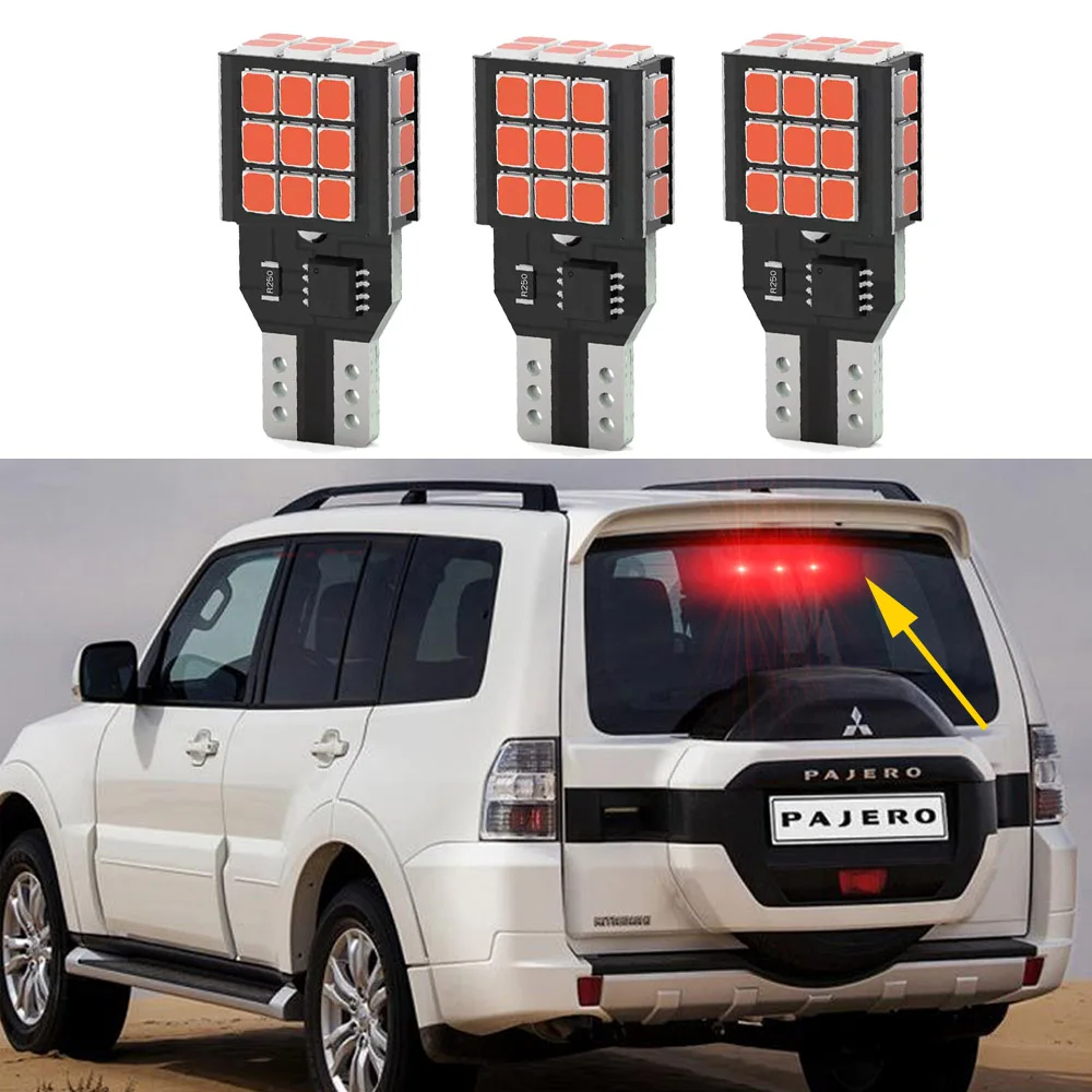 

3Pcs High Level Brake Light Bulbs For Mitsubishi Montero Shogun Pajero 4 V80 V93 V97 V98 2007-2020 Brake Light Canbus