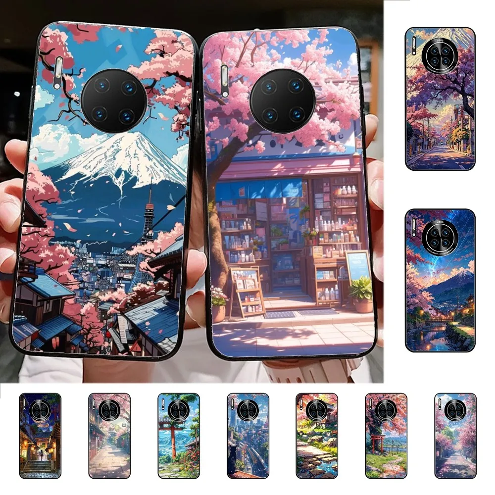 

Japanese Anime Landscape Art Phone Case For Huawei Mate 10 20 30 40 50 Lite Pro Nova 3 3i 5 6 SE 7 Pro 7SE