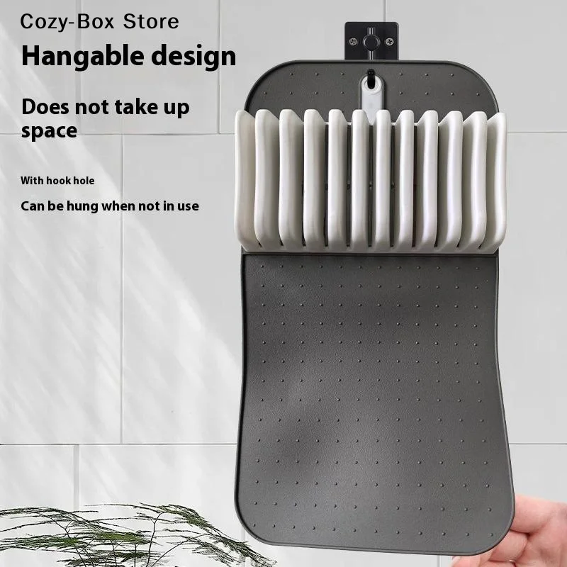 Soft-Grip 5/11 Slots Non-Slip Premium Knifes Holder Organization Large Knife Mat Kitchen Drawer Knifes Organization Home Tools