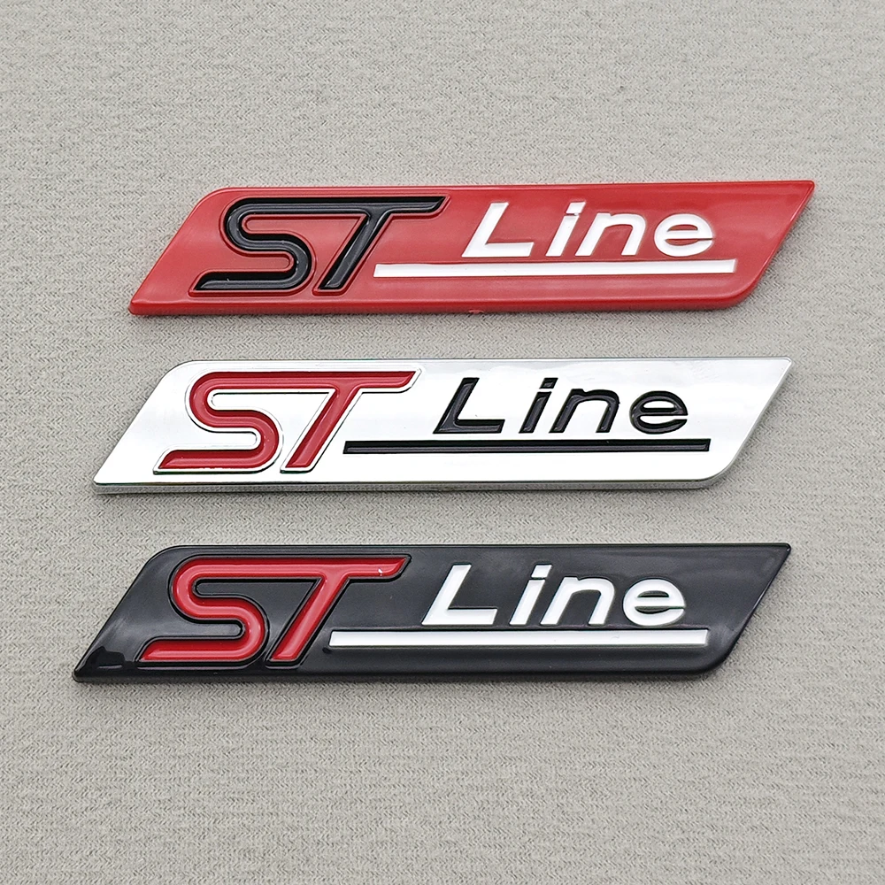 3D ABS Car Badge Stline Logo ST Line Emblem Fender Trunk Sticker For Ford Focus Fiesta Puma Fiesta Kuga Mondeo Auto Accessories