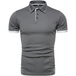 2023 New men's top for foreign trade casual solid color short sleeved seasonal men's polo