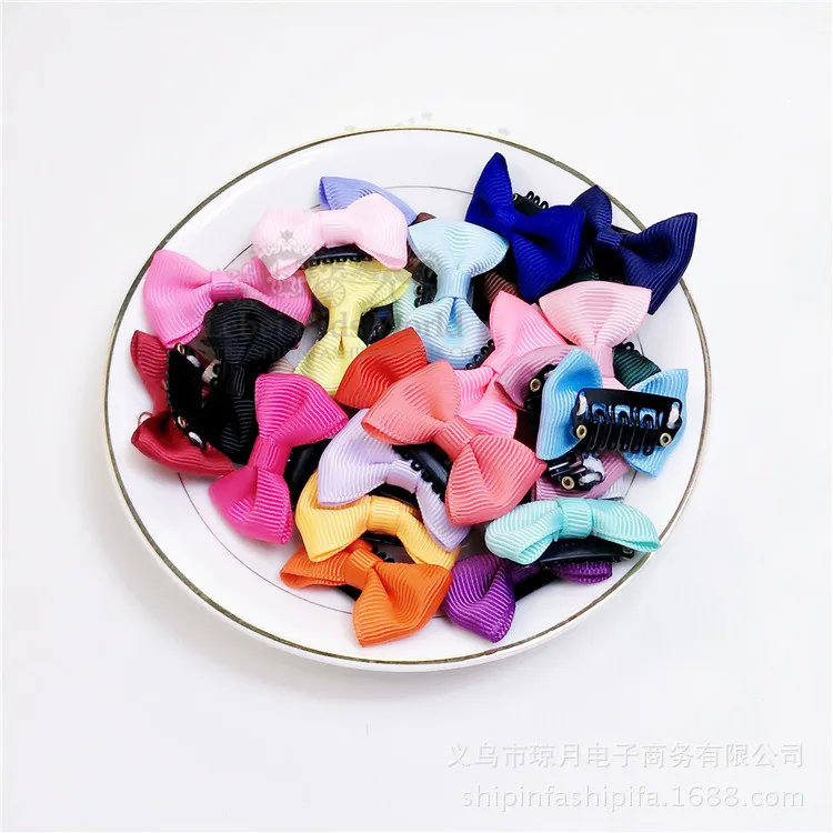 10Pcs/lots Candy Color Baby Mini Small Bow Hair Clips Safety Hair Pins Barrettes for Children Girls Kids Hair Accessories