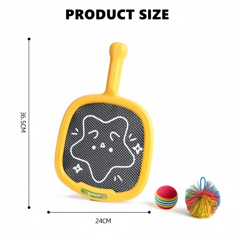 1 paio di racchette sportive per bambini, palline elastiche portatili per esterni, racchette da tennis, interazione genitore-figlio, gioco educativo, giocattoli sportivi, regalo
