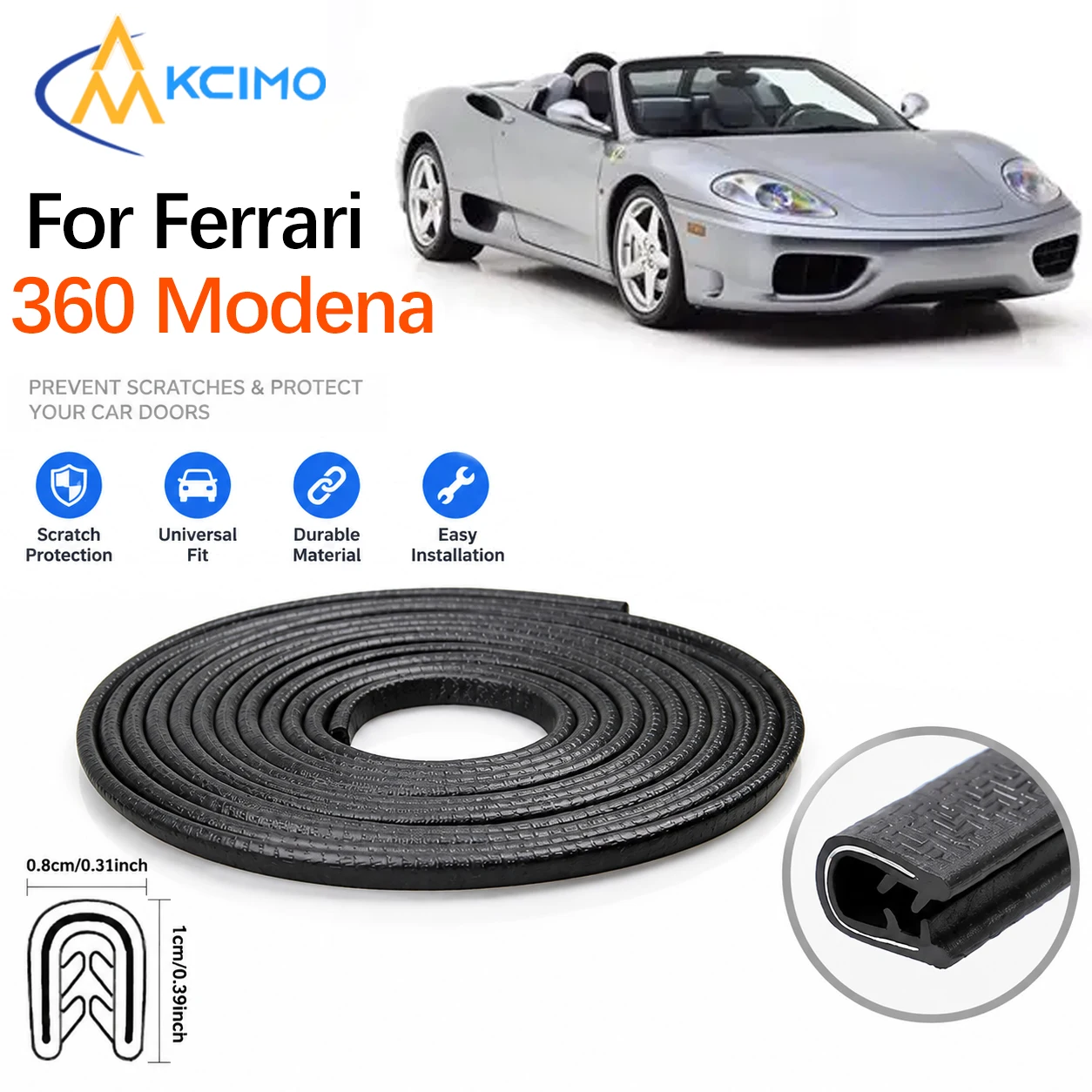 Seal Strip Weatherproof Car Door Edge Guard Protector Trim For Ferrari 360 Spider 2000-2005 Auto Exterior Decoration Accessory