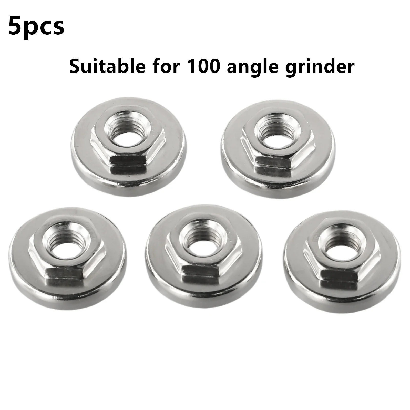 100 Type Angle Grinder Nuts 30mm 5pcs Anti-wear Silver Stainless Steel Angle Grinder Tool Accessories Brand New