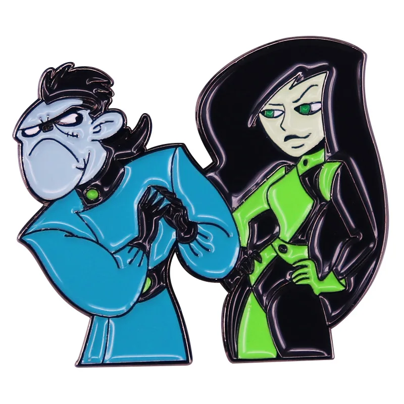 

MINISO Kim Possible Doctor Drakken Shego Cosplay Cartoon Personality Interesting Character Badge Brooch