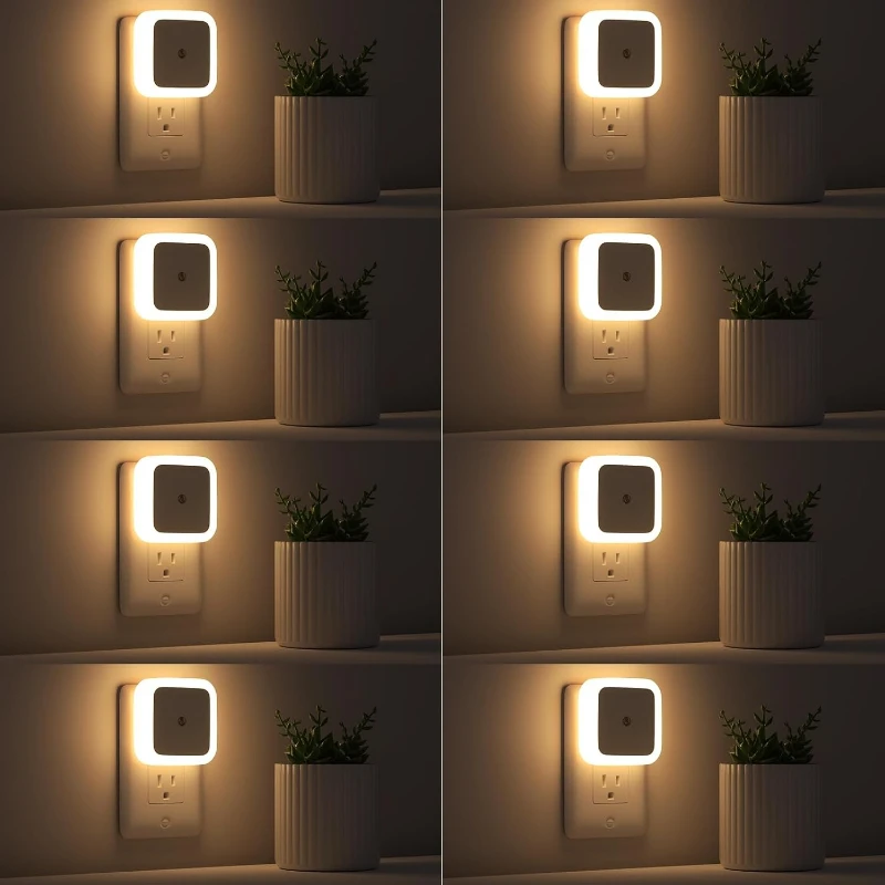 

Ночник Sujeet, ночные светильники, подключаются на стену, 8 шт., подключаемый ночник, ночник от сумерения до рассвета, светодиодные ночники для