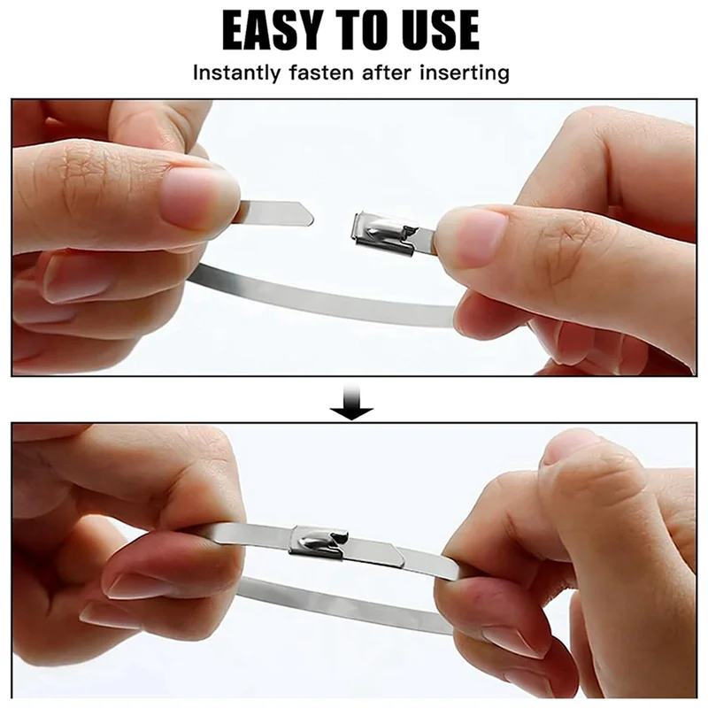 

2025 трендовые металлические стяжки-молнии, сверхмощные самоблокирующиеся кабельные стяжки из нержавеющей стали для машин, транспортных средств и других моделей (11,8 дюйма, 500 шт.