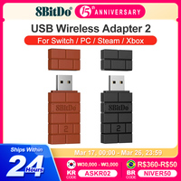 8BitDo USB Wireless Bluetooth Adapter 2 for Nintendo Switch PS3 PS5 Xbox JoyCon Controller Windows Mac Raspberry Pi