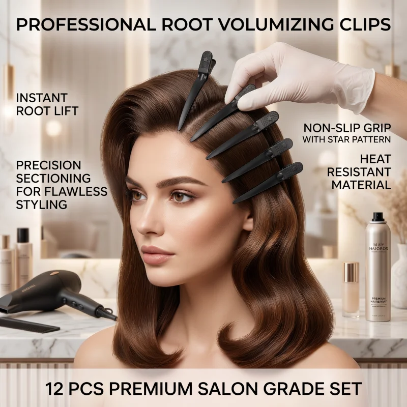 

Stainless steel hair styling clip, flat mouthed clip for hairstylists to position hairstyles, and styling aid for hair styling