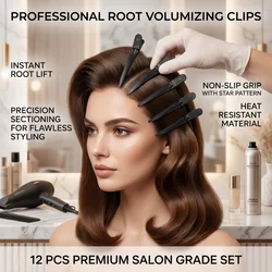 12pcs Hair Care Clips Stainless Steel Hairdressing Sectioning Clips Clamps for Hairdressing Barber Hair Cut Use Styling Tools