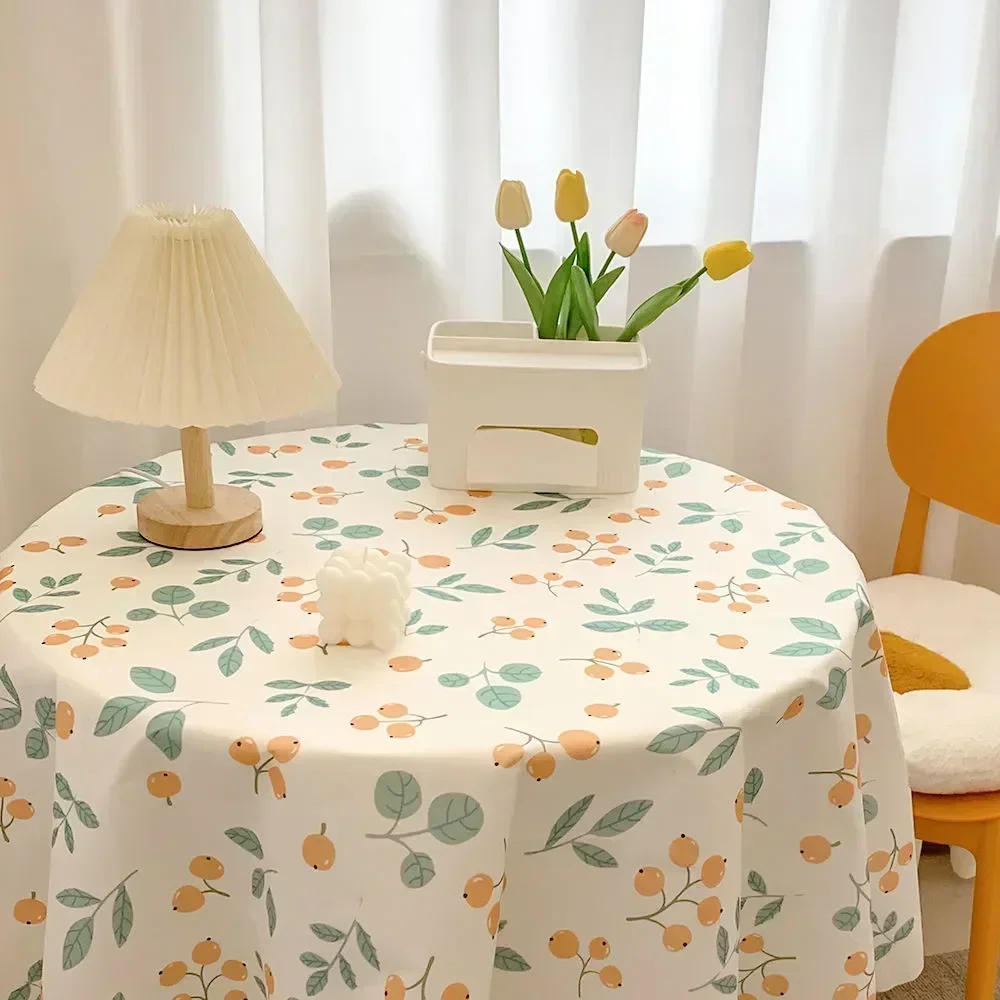 Nappe ronde florale de printemps et d'été, 1 pièce, vêtements de Table à fleurs de Style d'été, Table circulaire réutilisable rustique multicolore