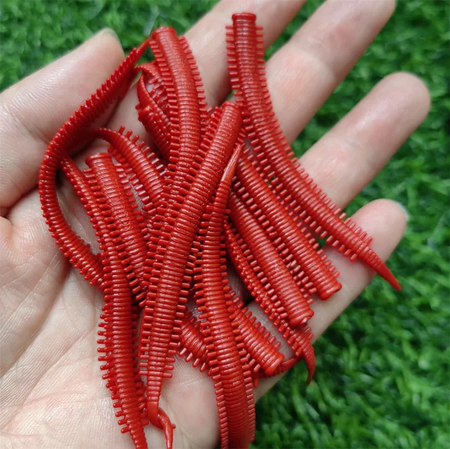 MUKUN Soft Earthworm Fishing Lure 80mm 0.75g Floating Soft Worm Jig Fish Wobbler Fishing Bait Artificial Soft Baits worm lure
