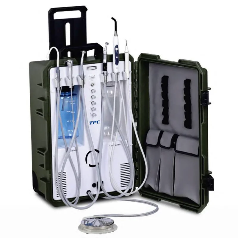 Latest Technology Dental Equipment ASTM 220V PC2930 Portable Dental Unit With Teeth cleaning machine and curing lamp