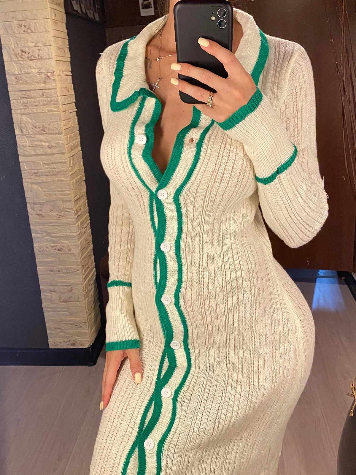 جديد مثير طويلة الأكمام الخامس الرقبة الكروشيه محبوك تونك الشاطئ التستر التستر فستان الشاطئ ملابس الشاطئ بحر الإناث النساء V5055