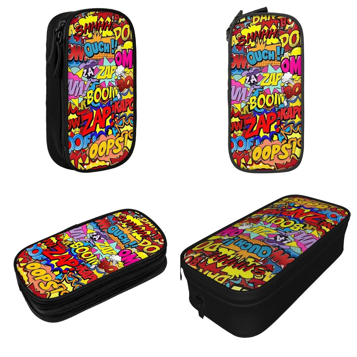 Comic Elements Seamless Pattern Pencil Cases Lovely Pen Box Pencil Bags Girls Boys Big Capacity Students School Gifts Pencil Box