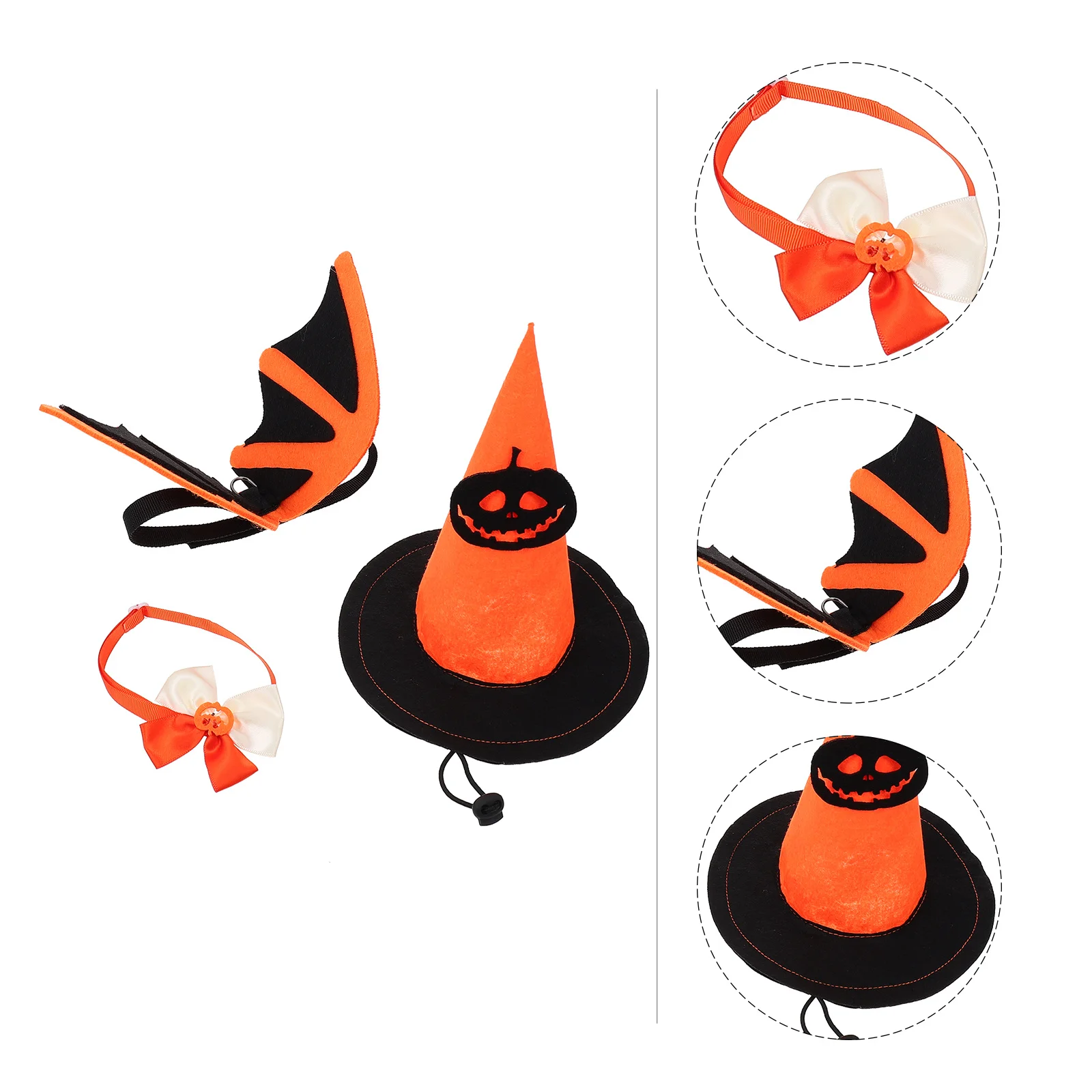 Traje de mascota de Halloween de dibujos animados, sombrero de calabaza con alas, sombreros decorativos para Festival de perros y gatos, fiesta reutilizable, cómoda y duradera