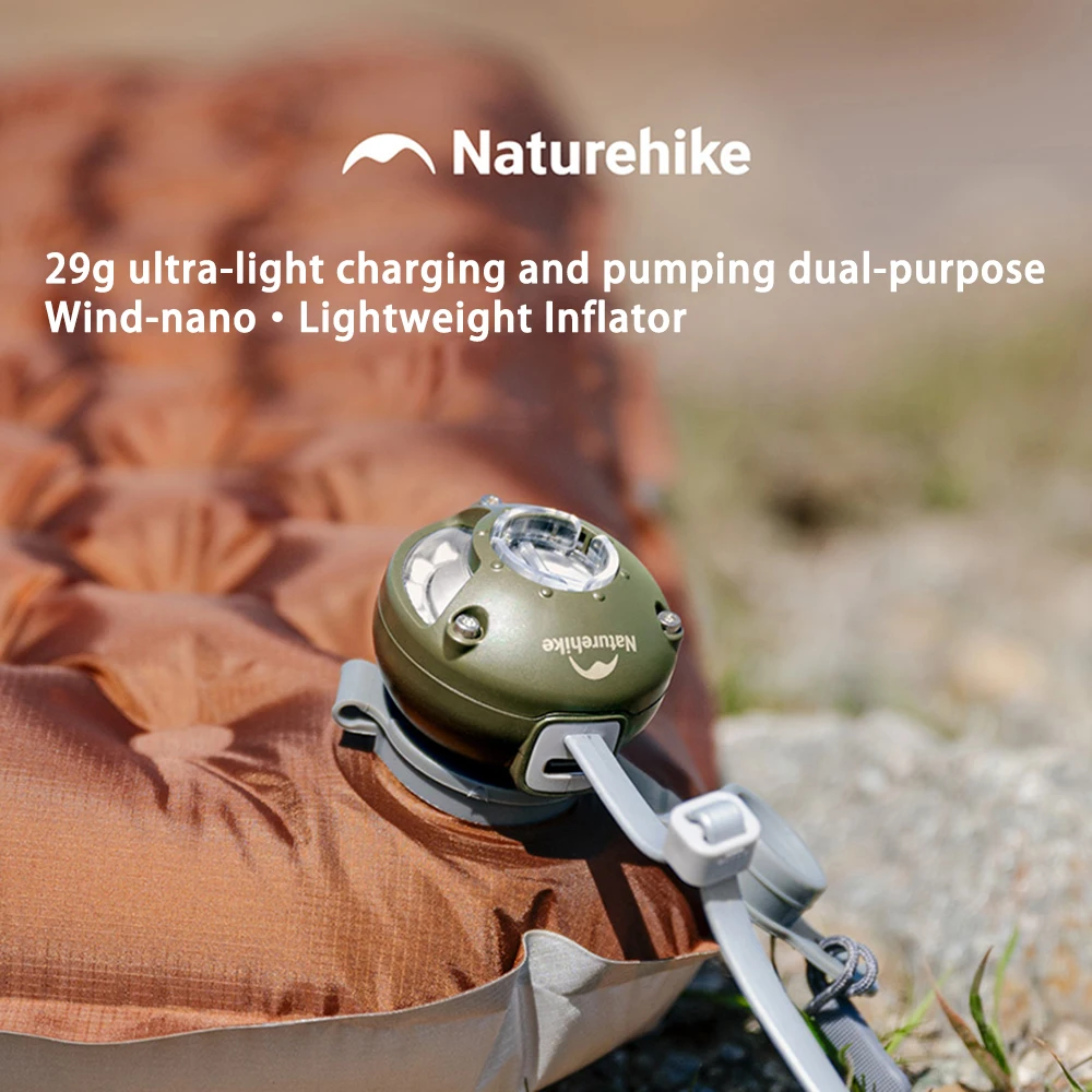 Naturehike Wind-nano 超軽量インフレータブルポンプ ミニコードレス キャンプ用エアマットレス用双方向ポンプ インフレータブル＆デフレータブル両用
