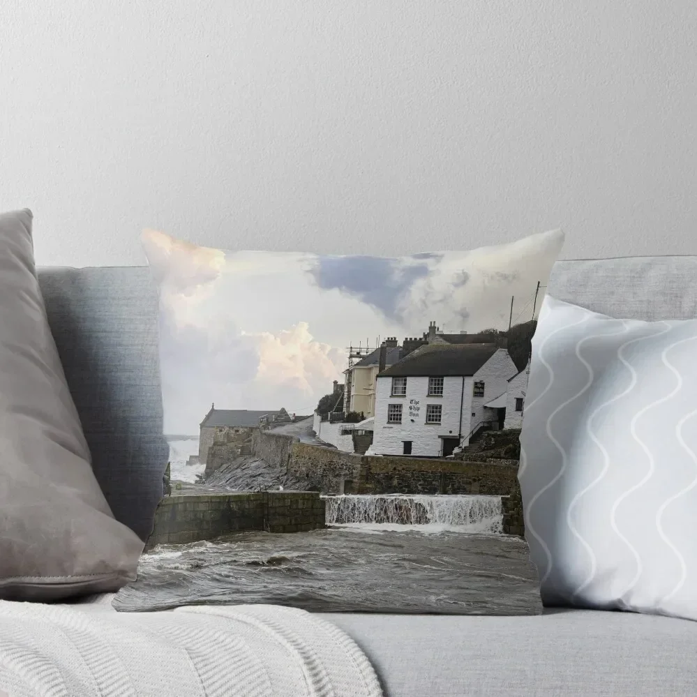 

Ship Inn Porthleven thunder storm Throw Pillow Embroidered Cushion Cover Elastic Cover For Sofa Cushion Cover Luxury pillow