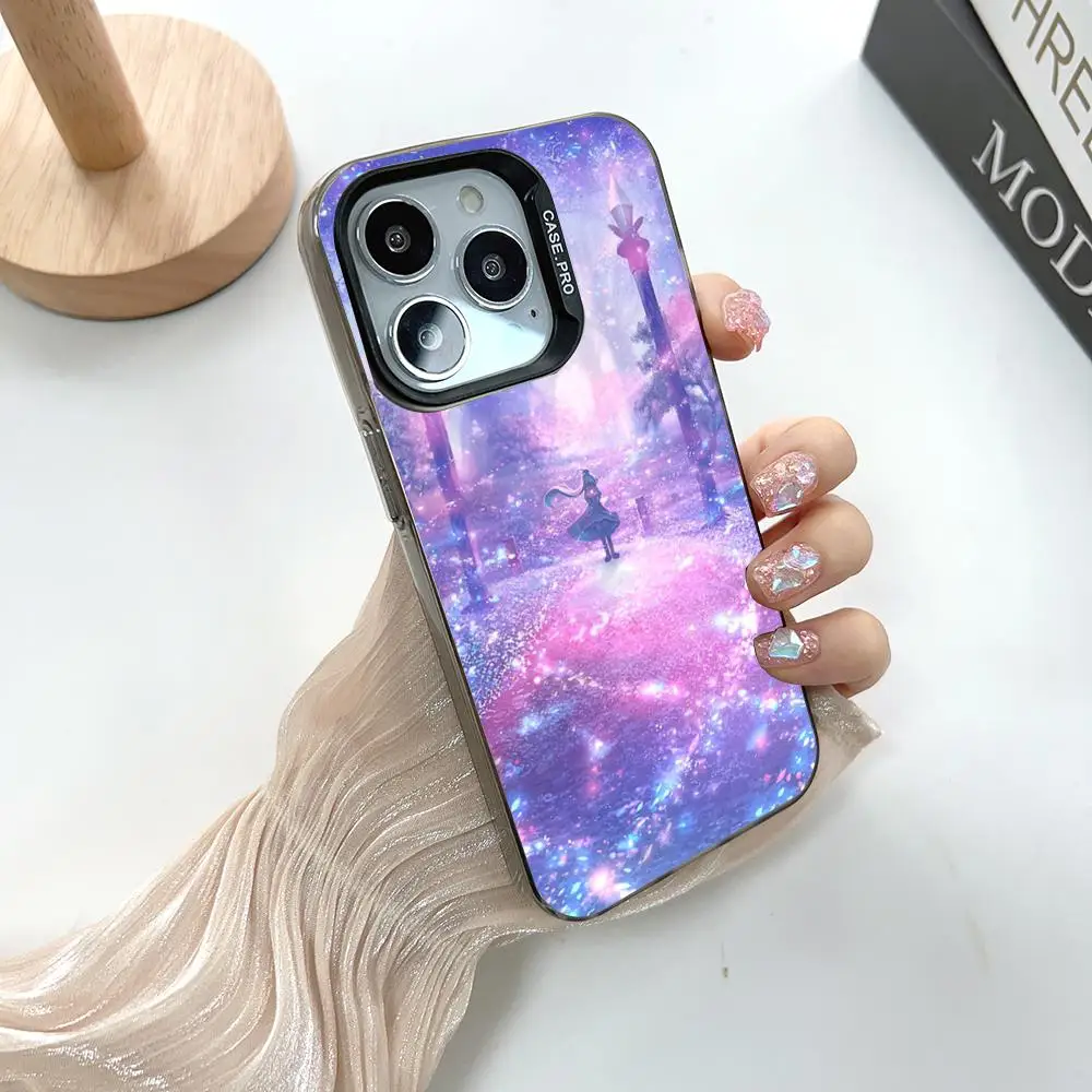 Girls Ocean Tram MINISO Phone Silver Popular In Korea Wholesale Case For IPhone 16 15 14 13 12 Pro XR Shockproof Color Cover