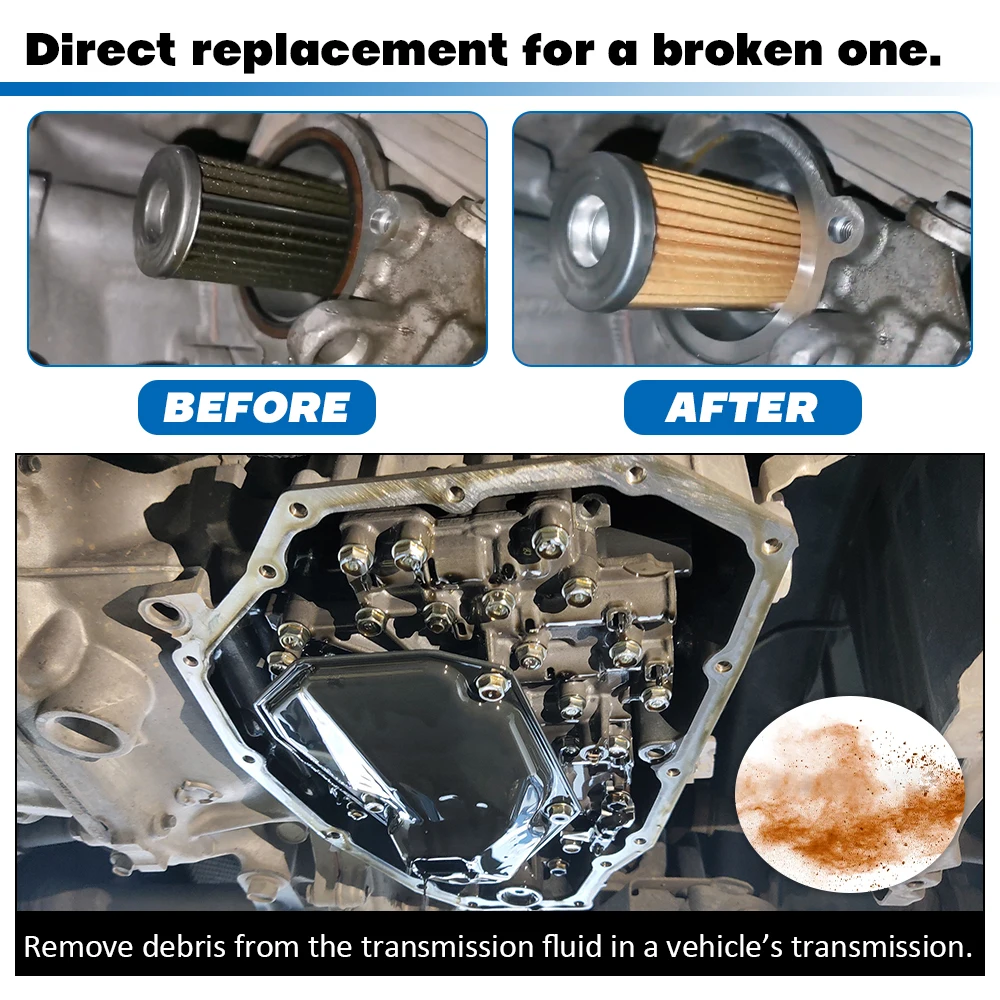 Transmission Oil Filters & Pan Gasket Set For 12-19 Nissan Sentra Versa Note 31728-3JX0A 31728-3JX0B RE0F11A 3172628X0A