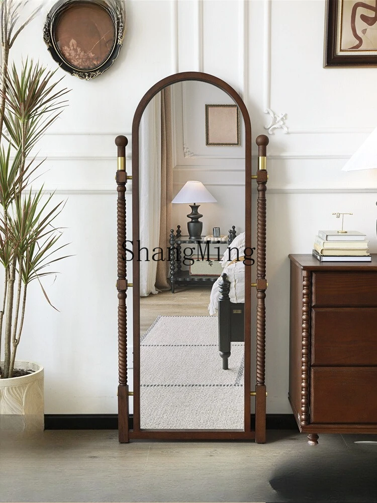 FG good-looking  retro solid wood full-body mirror bedroom full-length mirror cloakroom home wall-mounted half-body mirror