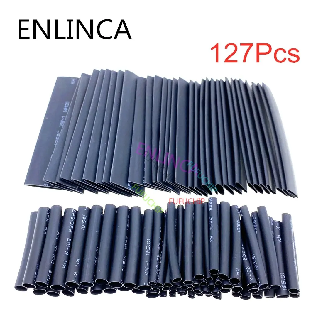 127 Pcs Heat Shrink Sleeving Tube Tube Assortment Kit Electrical Connection Electrical Wire Wrap Cable Waterproof Shrinkage 2:1