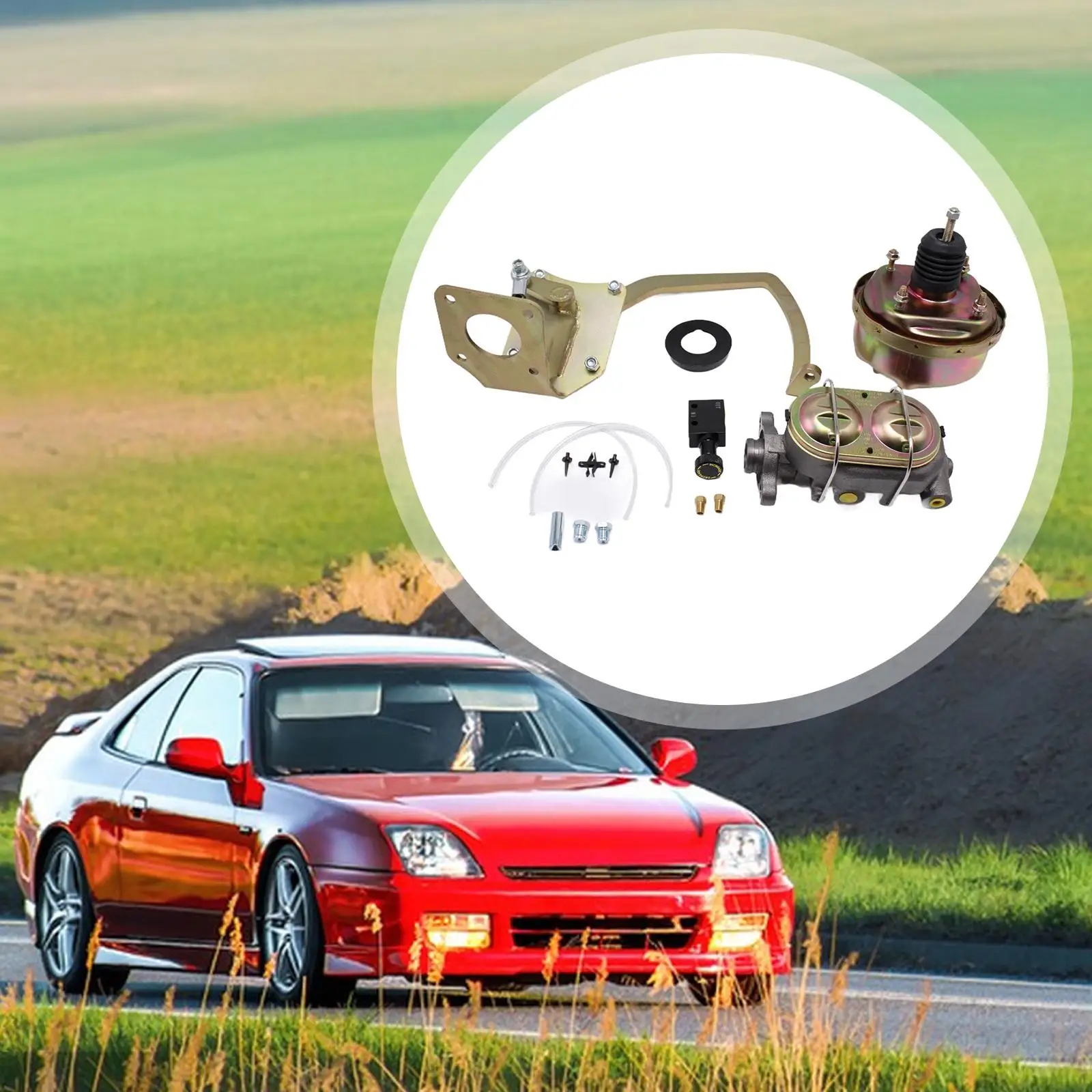 

7" Car Power Brake Booster Kit Assembly, Master Cylinder Replaces Part for Ford 1935-1940 Auto Accessories