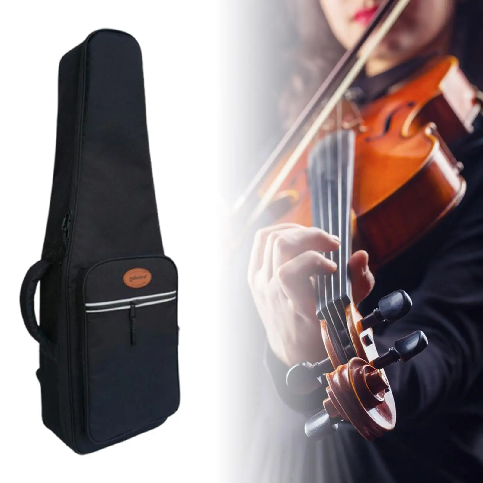 

Violin Case Professional Sturdy Double Shoulder Straps Storage Black for 4/4