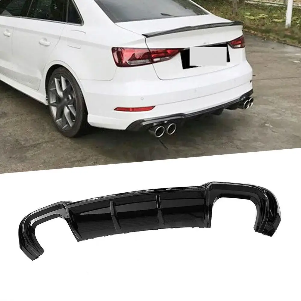 ABS Rear Diffuser Bumper Lip Cover for Audi A3 S3 Sline Sedan 2017-2021 not Standard Rear Bumper Extension