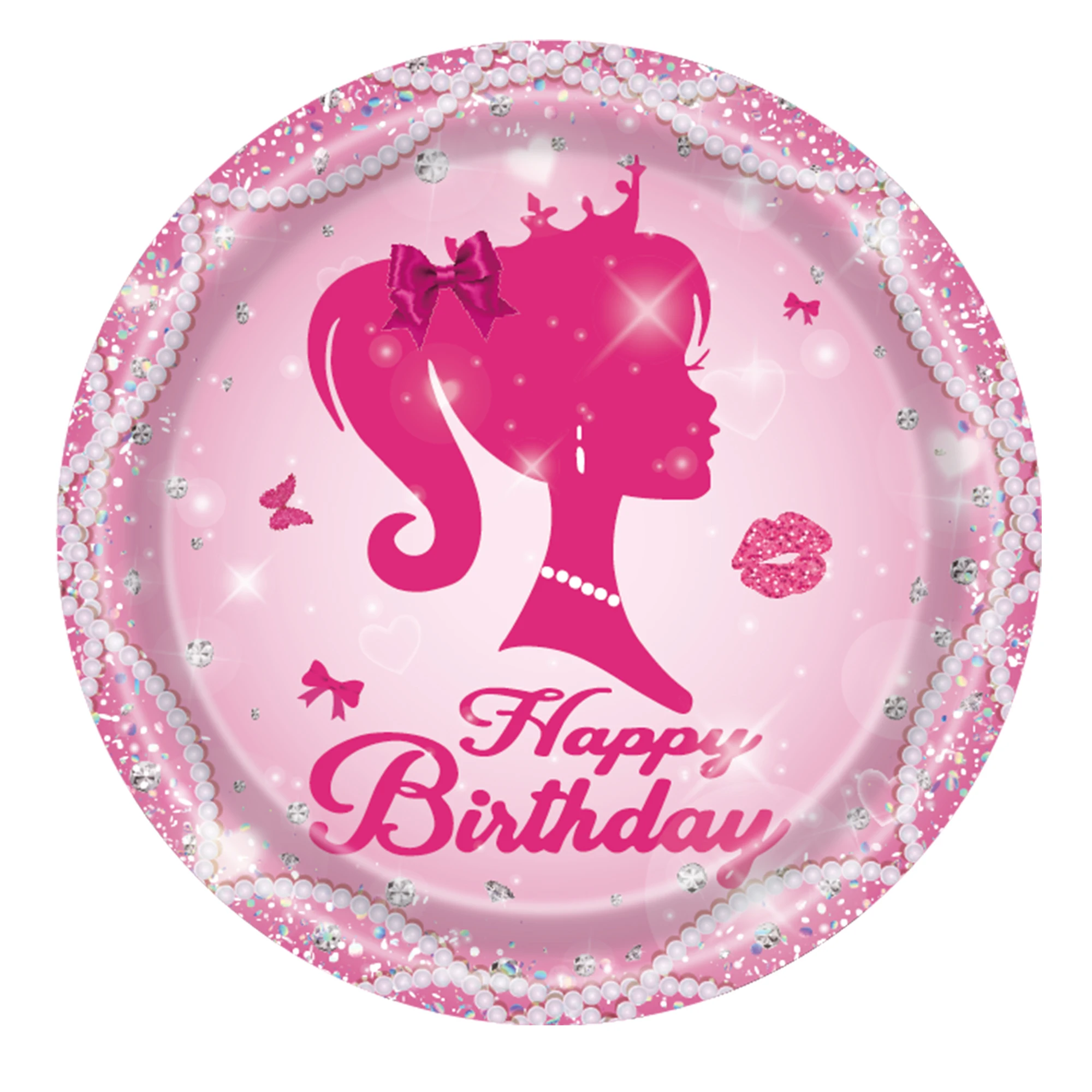 Barbie Party Geschirr Rosa Prinzessin Cartoon Mädchen Geburtstag Party Dekoration Teller Tasse Servietten Luftballons Baby Dusche Liefert