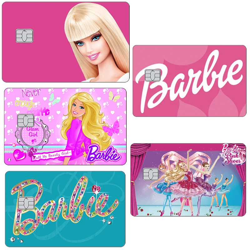 22 Models Barbie Cards Sticker Anime Fashion Y2K Girls Bank Credit Cards Cover Women Anti-Scratch Protection Stickers Film Decor