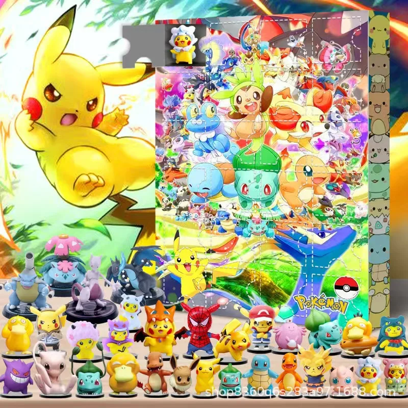 

2025 Christmas Countdown Calendar pokemon Micromallows 24-Day Advent Calendar Soft Vinyl Figures Mini Holiday Party New Year