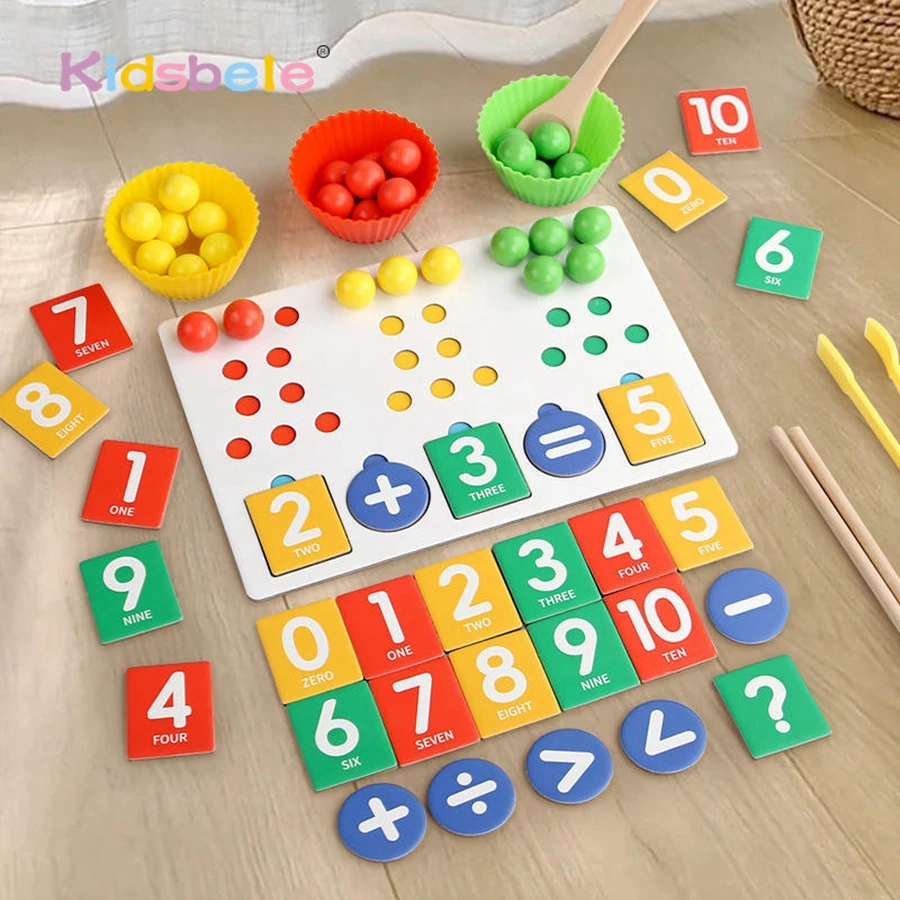 Juguete de cuentas con Clip Montessori para niños, juguete de clasificación de conteo de matemáticas de madera, entrenamiento de Motor fino, clasificación de colores, juguetes educativos sensoriales, regalos