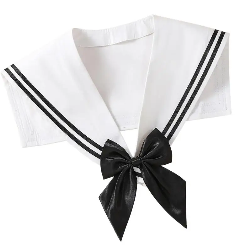 652F زي البحارة مستوحى من الياقة الكاذبة، قطعة العنق سهلة الارتداء للطلاب المحترفين وعشاق الأزياء #3