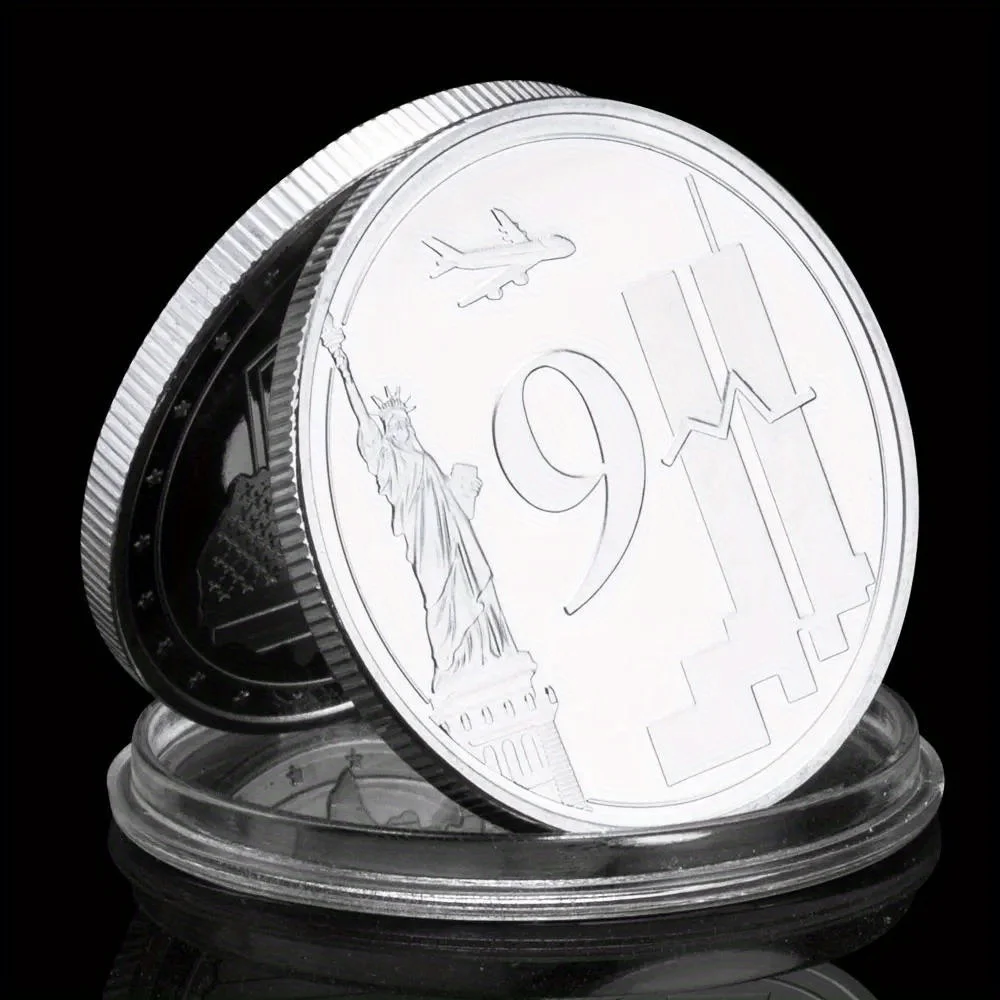Moneda de desafío chapada en plata, regalo de recuerdo del centro comercial mundial del 20 Aniversario de 2021, ataque Terroist, 9/11