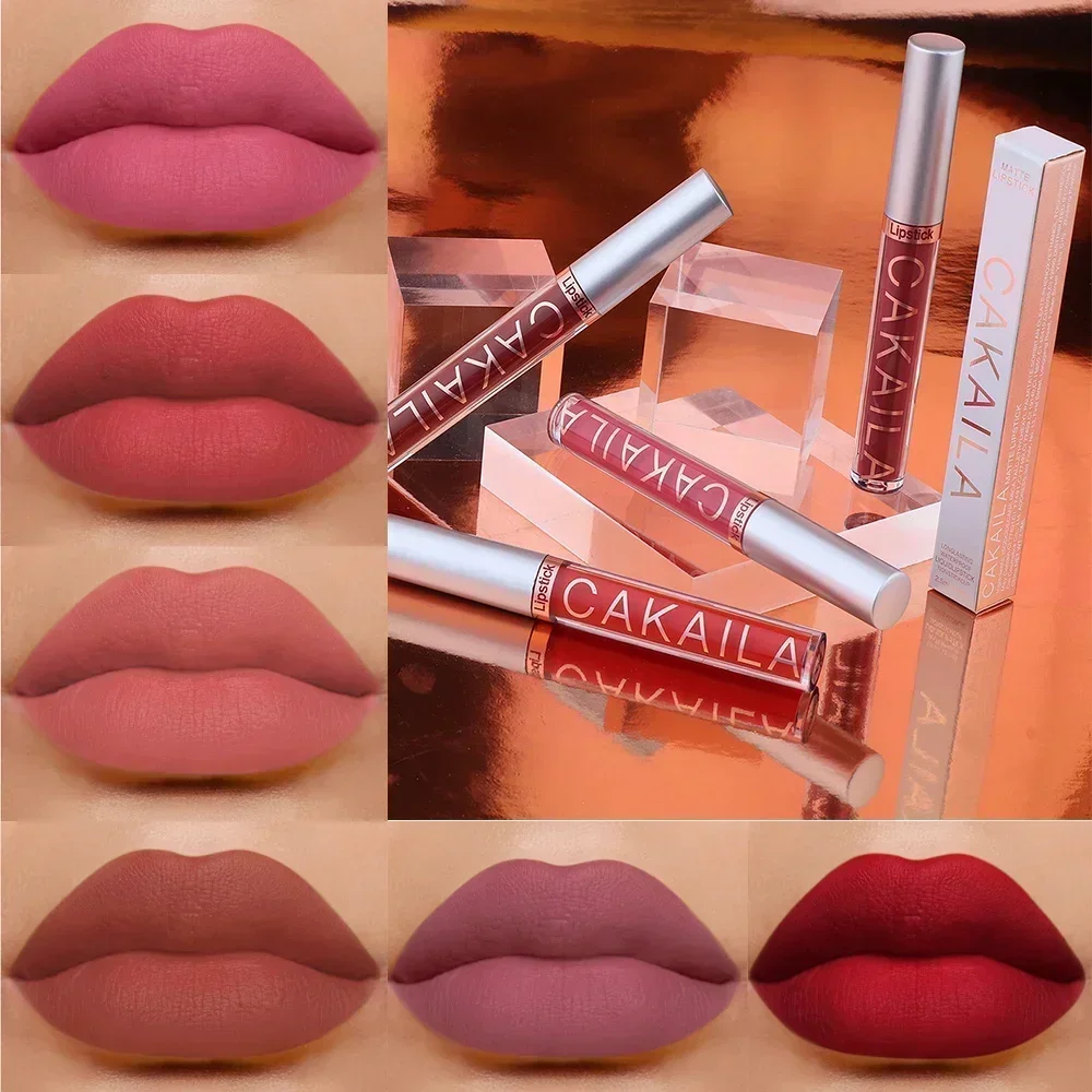 Lápices labiales líquidos, maquillaje de labios resistente al agua, lápiz labial de terciopelo mate, brillo de labios rojo, cosmético Sexy, desnudo,