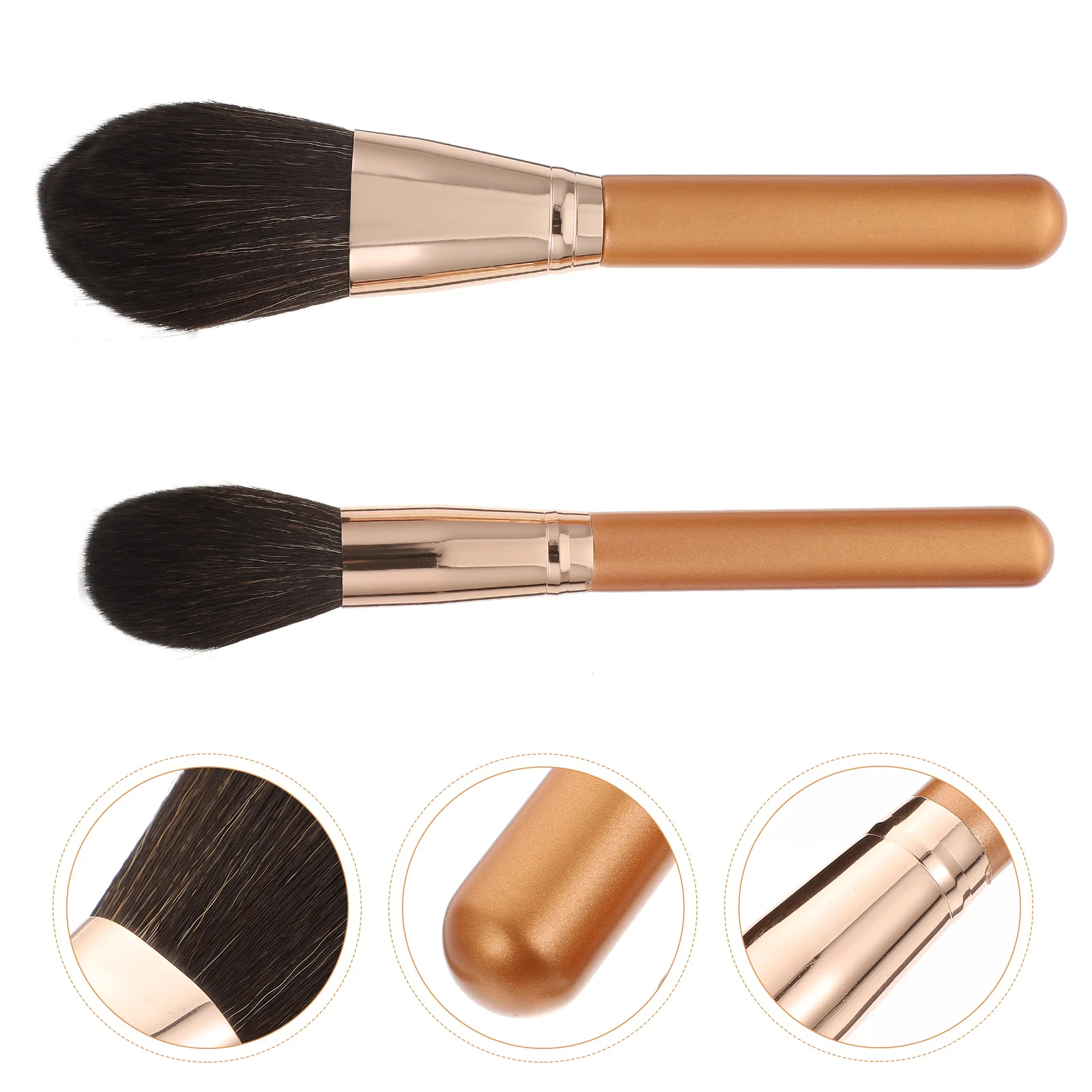 Brosse de fond de teint en poudre à Blush à Double extrémité, 2 pièces, poils ergonomiques haute densité pour maquillage liquide, poudre libre professionnelle pour le visage
